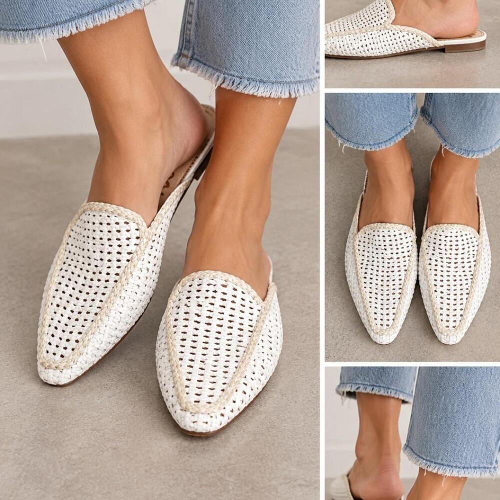 Sam edelman white woven slip ins